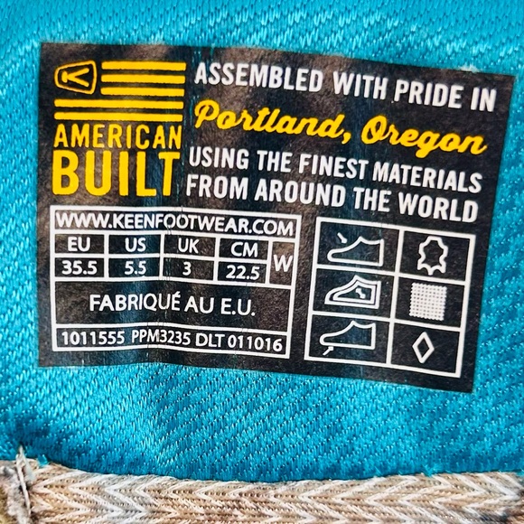 KEEN Big Kid Women's Gray Blue Durand Mid Waterproof Hiking Boots 5.5 EU 35.5 - Picture 7 of 11